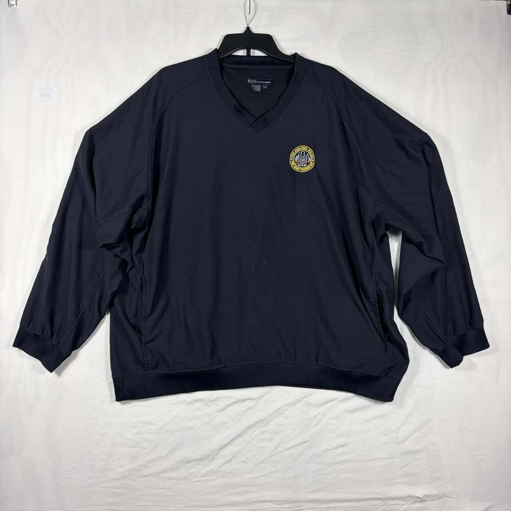 5.11 Tactical Series V-Neck Pullover Wind Shirt Size 2XL Black